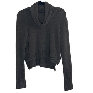 All Saints Wool Blend Brown Cropped Turtleneck Sweater Size M
